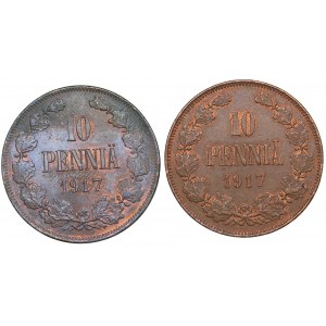 Russia - Grand Duchy of Finland 10 penniä 1917 (2)