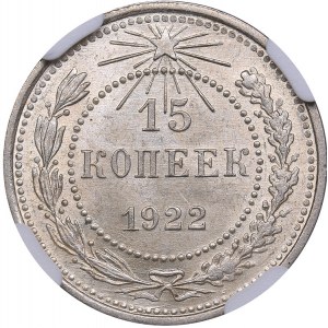 Russia - USSR 15 kopeks 1922 - NGC MS 65