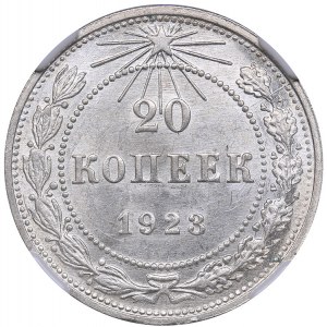 Russia - USSR 20 kopeks 1923 - NGC MS 65