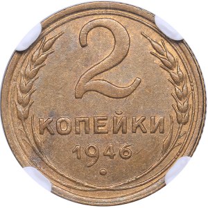 Russia - USSR 2 kopeks 1946 - NGC MS 63