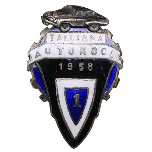 Russia - USSR badge ESSR Tallinn Driving School I 1958