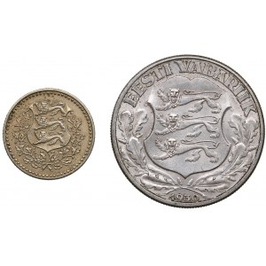 Estonia 2 krooni 1930 & 1 mark 1926 (2)