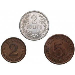 Estonia 5 senti 1931, 2 senti 1934; Lithuania 2 litu 1925 (3)