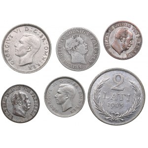 Germany, Latvia, Great Britain coins (6)