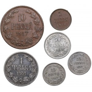 Russia - Grand Duchy of Finland coins lot (6)