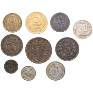 Coins of Russia, Sweden, Norway, Brazil (10)