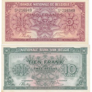 Belgium 5 & 10 francs 1943