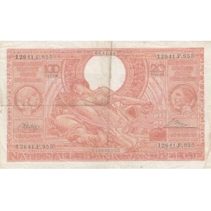 Belgium 100 francs= 20 belgas 1944