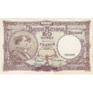 Belgium 20 francs 1944