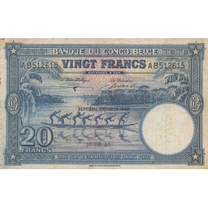 Belgian Congo 20 francs 1948