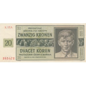 Bohemia & Moravia 20 kronen 1944 - Specimen