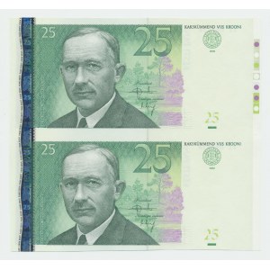 Estonia 25 krooni 2002 - ZZ - Replacement money - Uncut pair