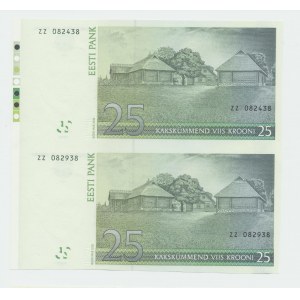 Estonia 25 krooni 2002 - ZZ - Replacement money - Uncut pair