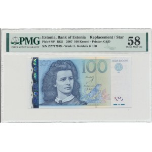 Estonia 100 krooni 2007 - ZZ - Replacement note - PMG 58