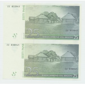 Estonia 25 krooni 2007 - ZZ - Replacement money - Uncut pair