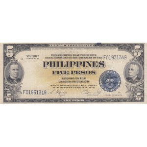 Philippines 5 pesos 1944 victory