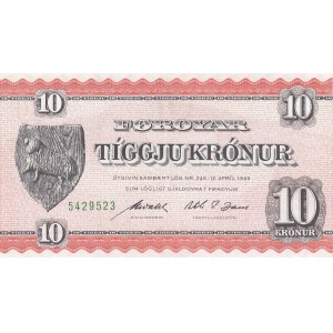 Faeroe Islands 10 kronur 1954