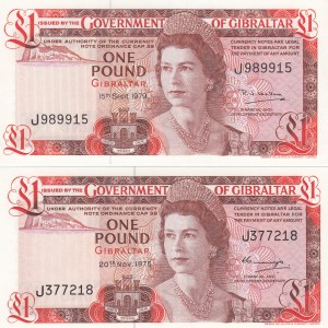 Gibraltar 1 pound 1975 & 1979