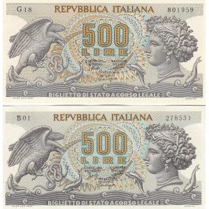 Italy 500 lire 1966 & 67 (2)