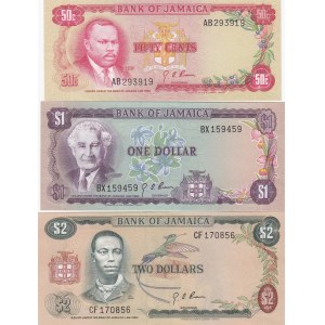 Jamaica 50 cents, 1 & 2 dollars 1970