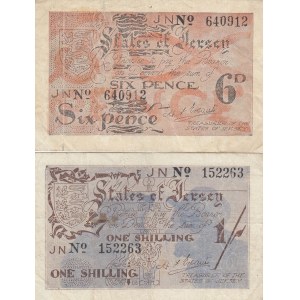 Jersey 6 pence & 1 shilling 1941-42