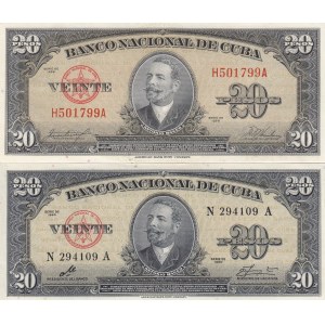 Cuba 20 pesos 1958 & 1960