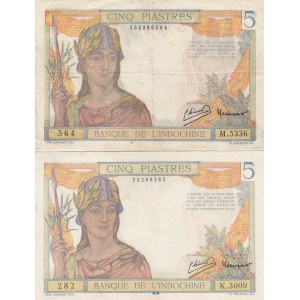 French Indochina 5 piastres 1936-39 (2)