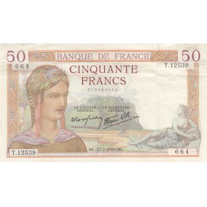 France 50 francs 1940
