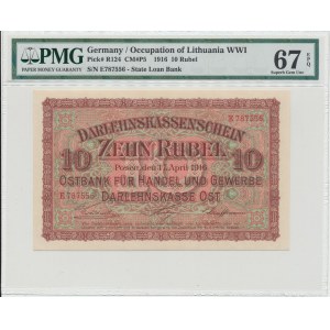 Germany - Posen 10 roubles 1916 - PMG 67 EPQ