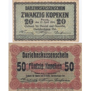 Germany 20 & 50 kop 1916 Posen
