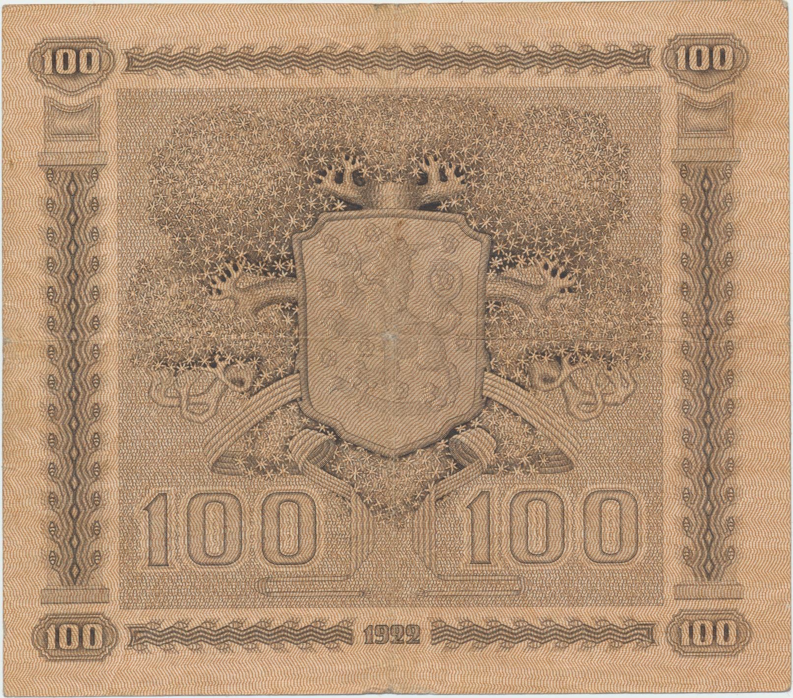 楽天市場】フィンランド 100 マルカー 1922 年 P-65a UNC