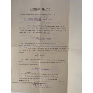 Estonian Extract from the Tartu-Valga Mortgage District Land Register 1934