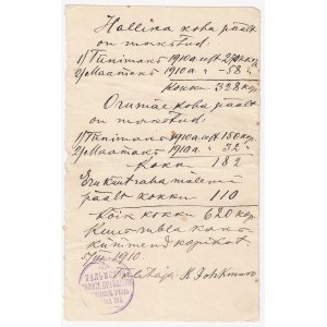 Russia - Estonia receipt 1910