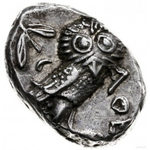 tetradrachma ok. 393-300 pne; Aw: Głowa Ateny w prawo; ...