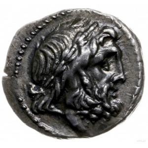 drachma ok. 225-171 pne; Aw: Głowa Posejdona w prawo; R...
