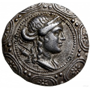 tetradrachma 167-149 pne, Amphipolis; Aw: Tarcza macedo...