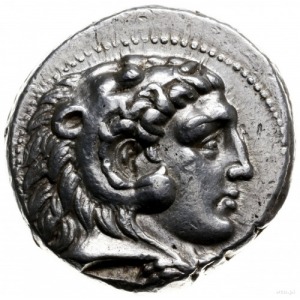 tetradrachma ok. 295-280 pne, Ekbatana; Aw: Głowa Herak...