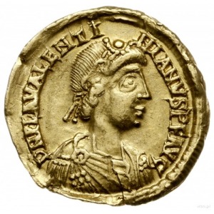 solidus 430-445, Ravenna; Aw: Popiersie cesarza w prawo...