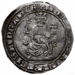grosz bez daty (1330-1332); Aw: Król siedzący na tronie...