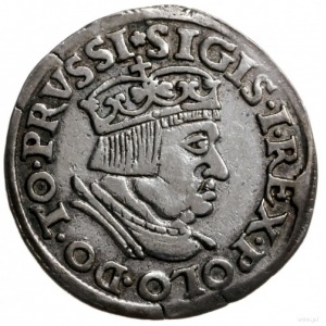 trojak 1536, Gdańsk; Gdańsk; popiersie króla z wąską gł...