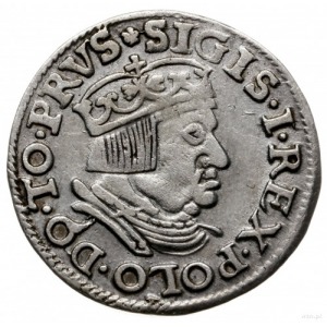 trojak 1537, Gdańsk; popiersie króla z wąską głową, koń...