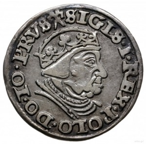 trojak 1540, Gdańsk; popiersie króla w czepcu i koronie...