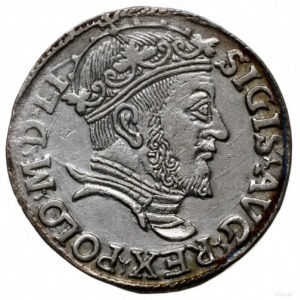 trojak 1547, Wilno; Aw: Głowa króla w prawo i napis SIG...