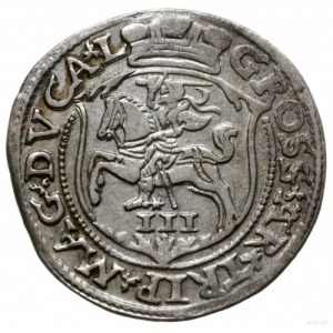 trojak 1563, Wilno; z herbem Topór na awersie, na rewer...
