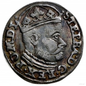 trojak 1585, Olkusz; wariant z literami G-H przy Orle i...