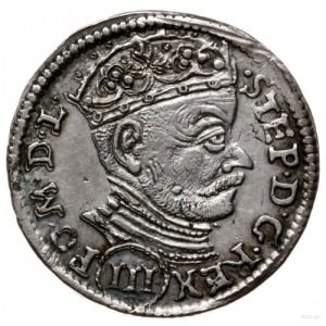 trojak 1581, Wilno; nominał III w okrągłym kartuszu u d...