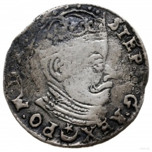 trojak 1582, Wilno; Aw: Popiersie króla w prawo i napis...