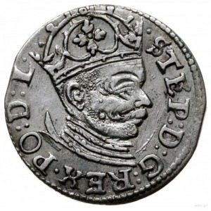 trojak 1584, Ryga; korona z rozetami; Iger R.84.1.c (R1...