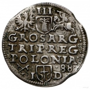 trojak 1588, Poznań; skrócona data z prawej strony, duż...