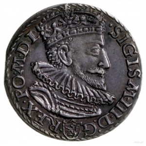 trojak 1593, Malbork; popiersie króla z pełnym zarostem...